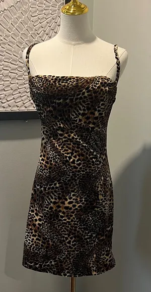 Frederick's of Hollywood Brown Leopard Mini Dress thumbnail 1