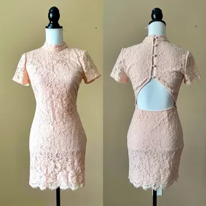 FOREVER 21 | Pink Lace Open Back Bodycon Dress Sz S thumbnail 3