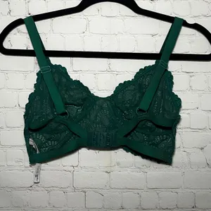 Intimately Free People Lace Bralette Deep Green Unlined Bralette Size‎ Small thumbnail 2