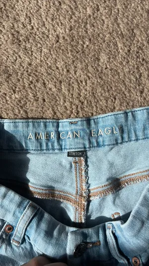 High-Rise American Eagle Ripped Jean Shorts thumbnail 4