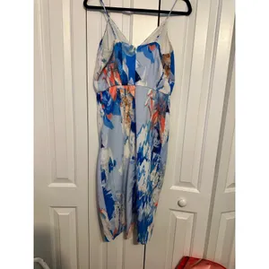 Chelsea28 Midi Dress Abstract Blue Faux Wrap Tulip Skirt 4 Wedding‎ Guest thumbnail 5