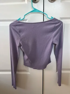 Urban Outfitters Light Purple Box Neck Top thumbnail 4
