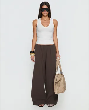 Princess Polly Brown Pants thumbnail 2