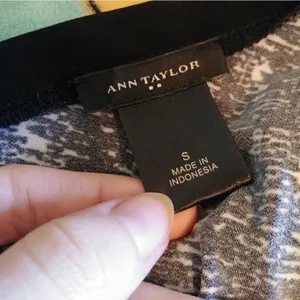 Ann Taylor Black & White Surplice A Line Dress thumbnail 4