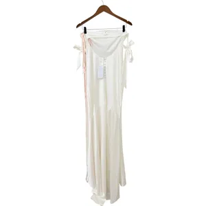 Lulus Eternally Loved White Cutout Satin Off-the-Shoulder Maxi Dress size S NWT thumbnail 5