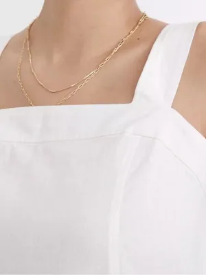 Madewell Linen Blend White Midi Dress thumbnail 4