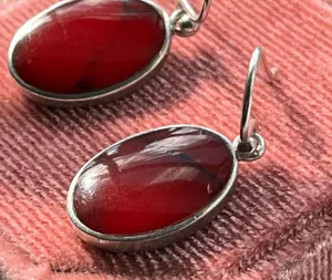 Vintage .925 Red Jasper earrings thumbnail 3