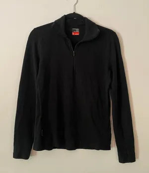 Icebreaker Black Merino Wool Quarter Zip Pullover Gorpcore Outdoor Women Medium thumbnail 1