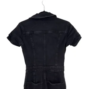 Good American Fit For Success Zippered Jumpsuit In Black099 Denim Size 1 / Small thumbnail 10