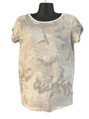 We the Free camouflage print shirt tee top short sleeve women’s L large preowned thumbnail 6