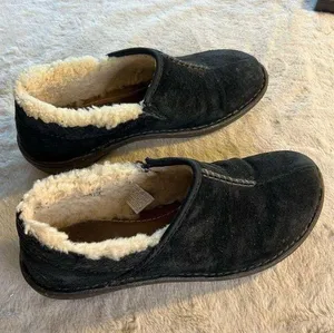 UGG Australia Unisex Black Sheepskin Slip-On Loafers Casual Shoes thumbnail 1