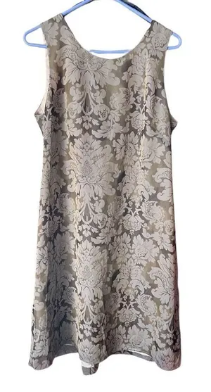 Vintage Donna Ricco size 14 floral shift dress with keyhole tie back. thumbnail 1