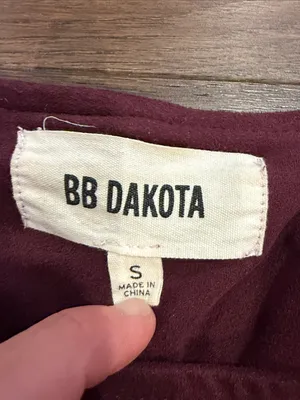 BB Dakota Faux Suede Moto Jacket Burgundy Wine Braided Size Small - C61-122 thumbnail 3