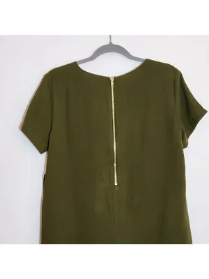 Lulus Olive Green Mini Short Sleeve Shift Dress Size Medium NWT thumbnail 5