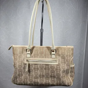 Vintage Etienne Aigner Monogram Logo Tote Shoulder Bag Large Office Pockets thumbnail 10