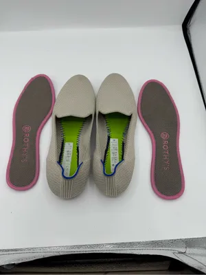 Rothy’s The Loafer Linen Double Stitch Womens Size 8.5 Beige Slip On Flats work thumbnail 5