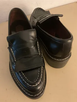 rag & bone women Black Leather platform loafer heel shoes US 7.5 thumbnail 11