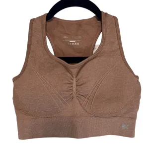 Brokig Womens‎ Seamless Racerback Sports Bra Brown Ruched Front Size S New thumbnail 1