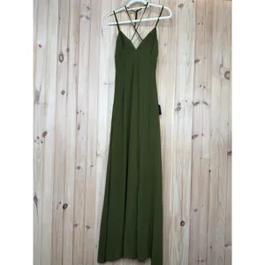 NWT Lulus Marveled Beauty Olive Green Sleeveless Tie-Front Maxi Dress Gala M thumbnail 7