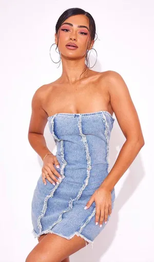 Pretty Little Thing Denim Dress thumbnail 1