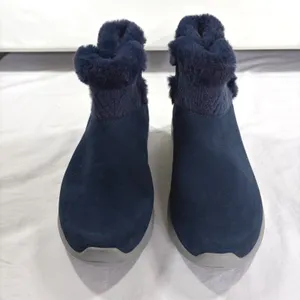 Skechers On-the-GO Joy Bundle Up Navy Blue Faux Fur‎ Suede Boots Womens 9.5 thumbnail 6