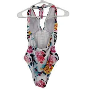 Cupshe One Piece Swimsuit Women Large Multicolor NWT‎ Floral Striped AB20312M thumbnail 4