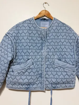 NEW Blank NYC Quilted Heart Jacket Size Small NWT Blue thumbnail 4