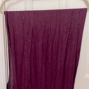 Purple Sequined Pashmina with Fringe thumbnail 2