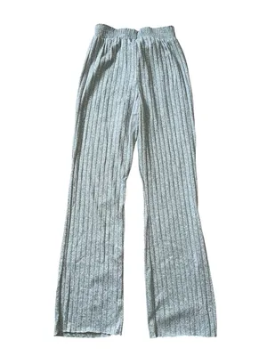 Women's Auden Super Soft Rib Knit Lettuce Hem Bootcut Flare Lounge Pants thumbnail 3