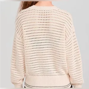 Magaschoni Cream Open-Knit Cardigan thumbnail 2