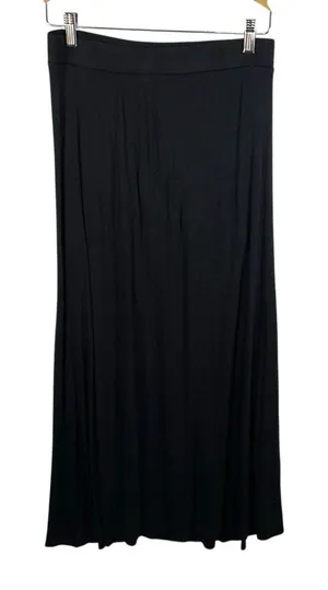 American Eagle Outfitters‎ Knit Black Maxi Skirt Women Small Lined Raw Edge thumbnail 1