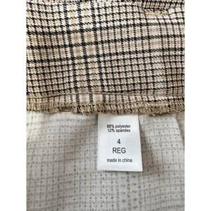 Maurices Women'S Brown tan Plaid Wide Leg Pleated‎ Trousers Size 4 thumbnail 4