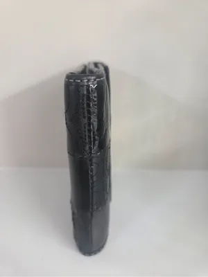 Coach Patchwork Black Gray Trifold Wallet thumbnail 3