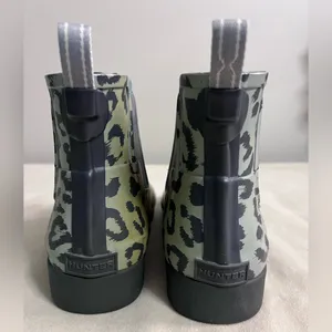 🐆🌿 HUNTER Leopard Print Chelsea Rain Boots US 9 EU 40/41 🐆🌿 thumbnail 5