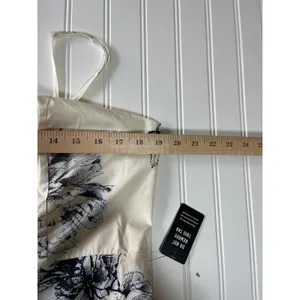Express Womens Floral Tiered Midi Party Date Dress Cream Navy Blue Size L NWT thumbnail 7
