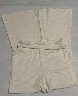 Aerie Womens NWT “Gotta Jet” cream Flare Ribbed Pants Size medium High Waist NWT thumbnail 1