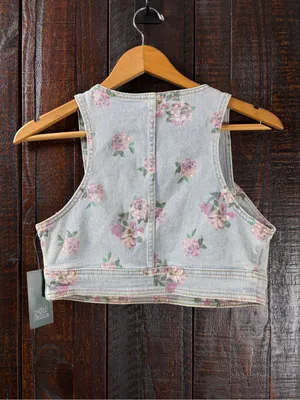 Wild Fable Denim Brami Jean Crop Tank Top Small thumbnail 6