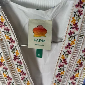 Farm Rio Greek Garden Long Sleeve Plunge Neck Cotton Romper XS thumbnail 8