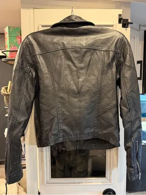 Abercrombie & Fitch Y2K Black Quilted vegan Leather Moto whimsigoth jacket S thumbnail 3