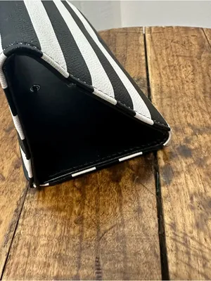 Kut From the Cloth Black and White Striped Wallet Mod Punk Minimalist Maximalist thumbnail 7