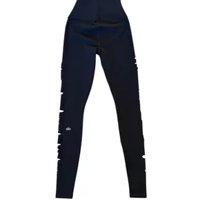 Alo Yoga High Waist Extreme Ripped Warrior Leggings Black Edgy Destroyed XXS thumbnail 12