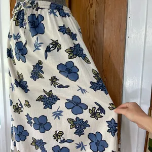 Vintage Zoey & Beth Hawaiian Floral Cotton Linen Maxi Skirt Medium💛 thumbnail 9