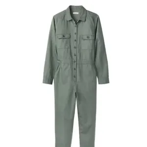 NWT Outerknown Utility Sea Button Front Long Sleeve Jumpsuit Green Medium thumbnail 4