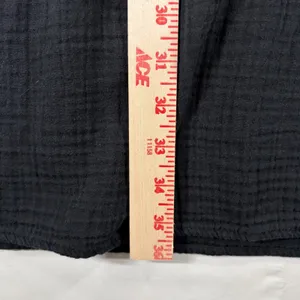 Old Navy Womens XL Black Cotton Gauze Ruffle Neck Babydoll Mini Dress Pockets thumbnail 3