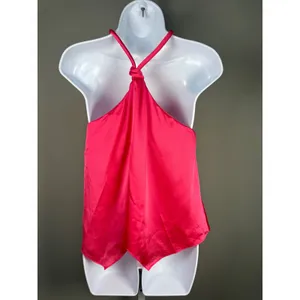DO+BE Pink‎ Satin Halter Top Barbiecore Coquette Party Going Out Blouse thumbnail 4