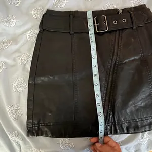 Free People Vegan Leather Moto Mini Skirt Black Belted Asymmetric Zip OB652915 0 thumbnail 7