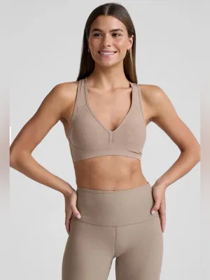 Beyond Yoga Women's Birch Heather Spacedye Lift Your Spirits Sports Bra XL thumbnail 1