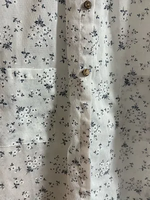 white floral button up long shirt/dress #floral #cottagecore #shirts thumbnail 2