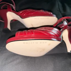 Elegant Pin Up Red Strappy Heels thumbnail 5