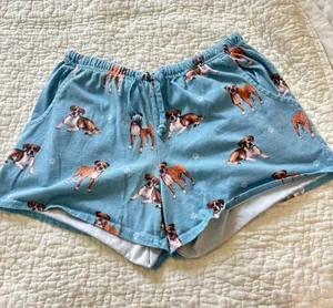 Pajama Boxer Dog Print shorts Blue thumbnail 1